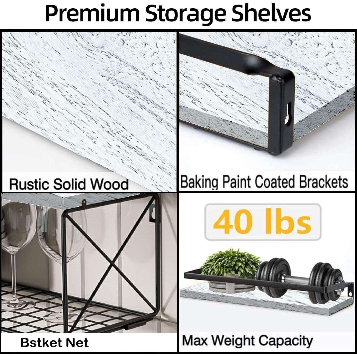 Estantes de baño Hoiicco con cesta de almacenamiento 40x15cm