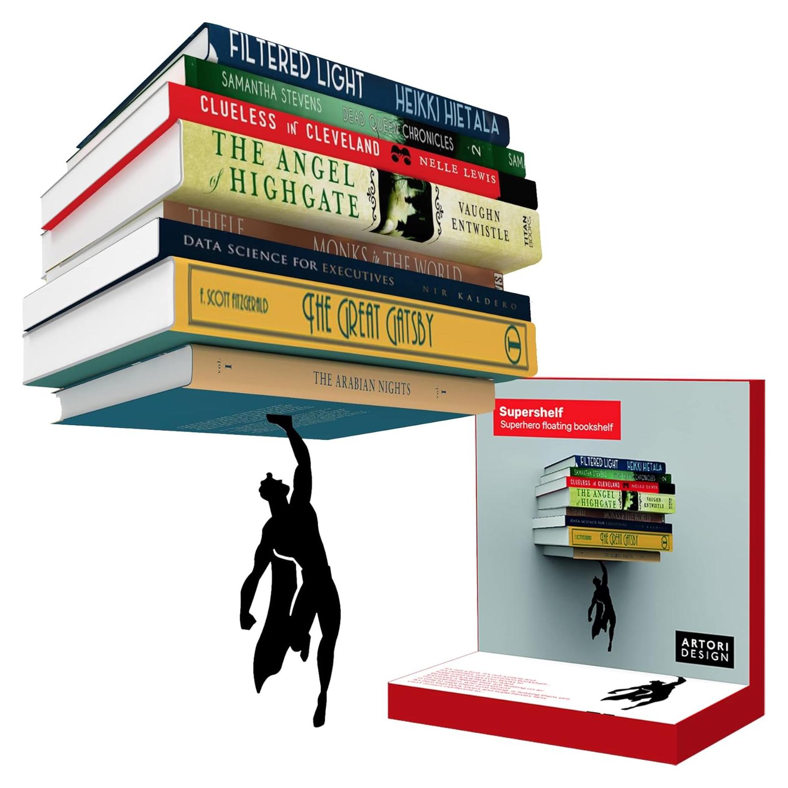 Estante Flotante Artori Design para Libros - Negro - AD001