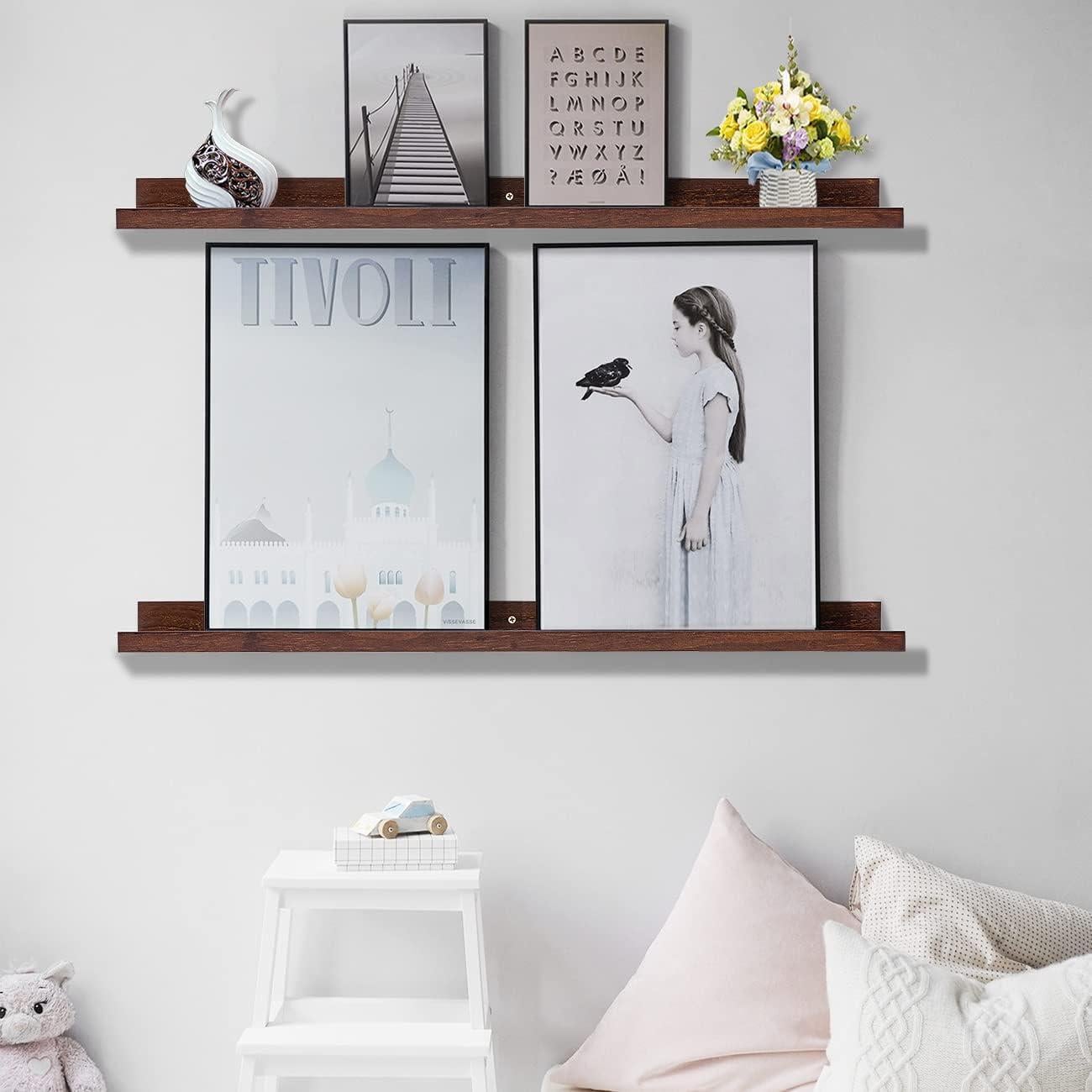 Estantes flotantes AZSKY 121.9 cm Nogal Profundo - Set de 2