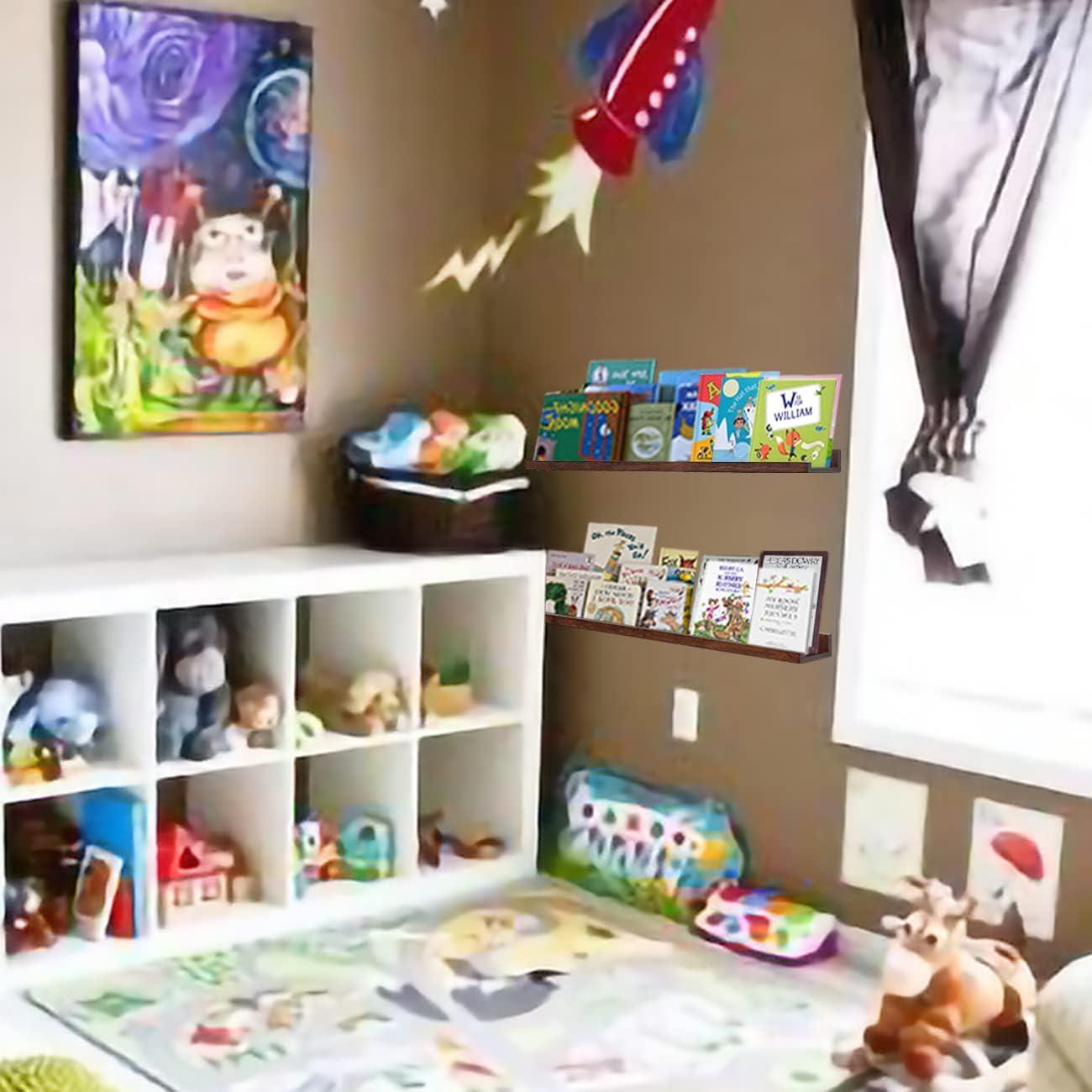 Estantes flotantes AZSKY 121.9 cm Nogal Profundo - Set de 2