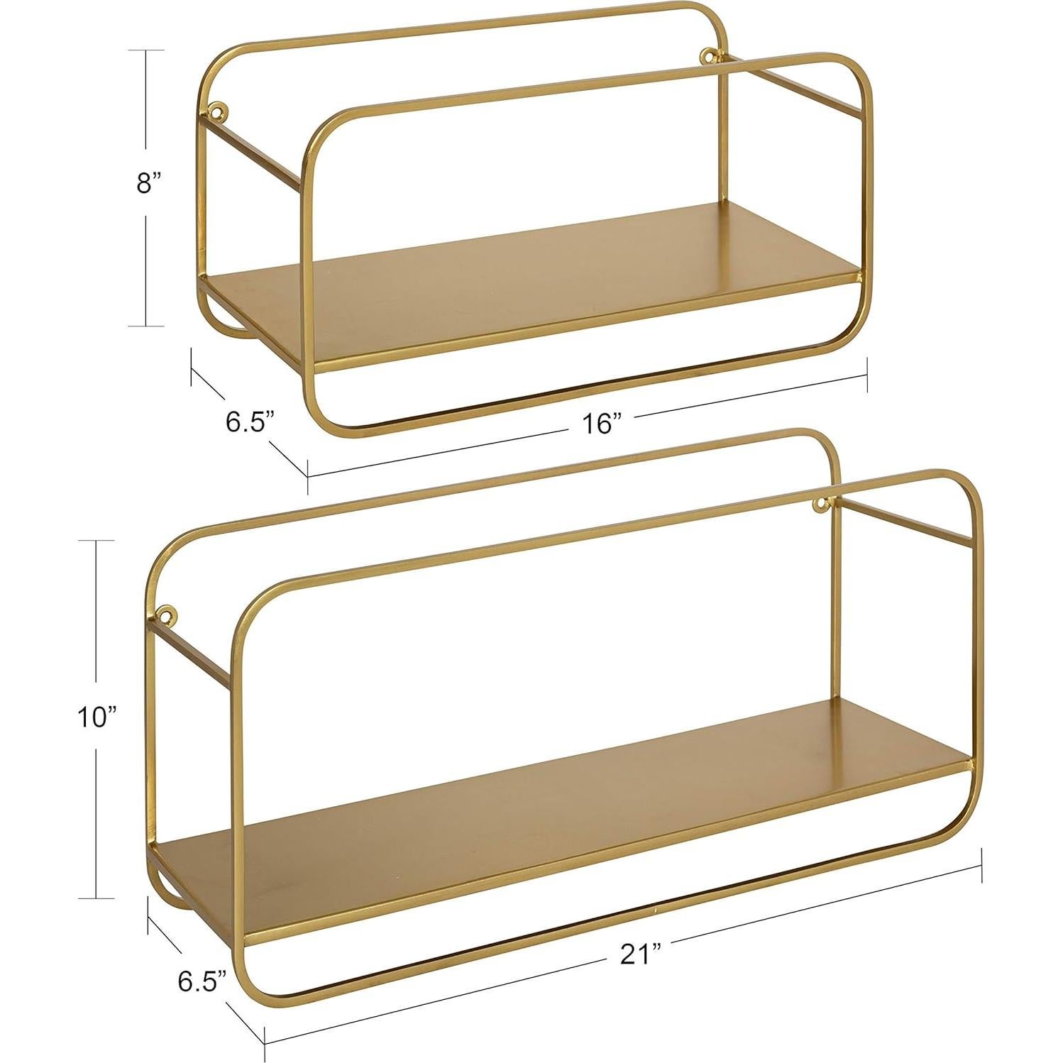 Conjunto de Estantes Emerline Kate y Laurel 2 Piezas Dorado