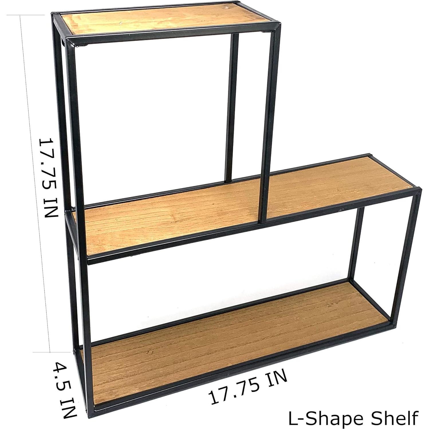Set de Estantes Flotantes de Pared Allgala - 4 Piezas Metal y Madera