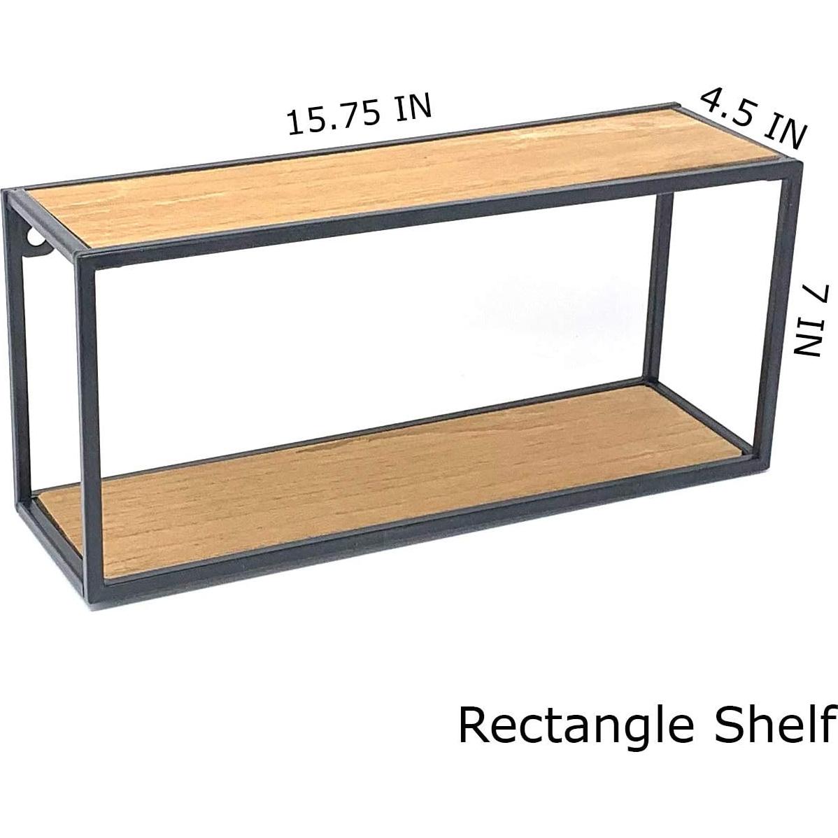 Set de Estantes Flotantes de Pared Allgala - 4 Piezas Metal y Madera