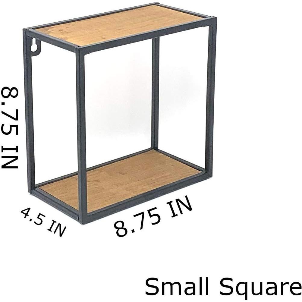 Set de Estantes Flotantes de Pared Allgala - 4 Piezas Metal y Madera