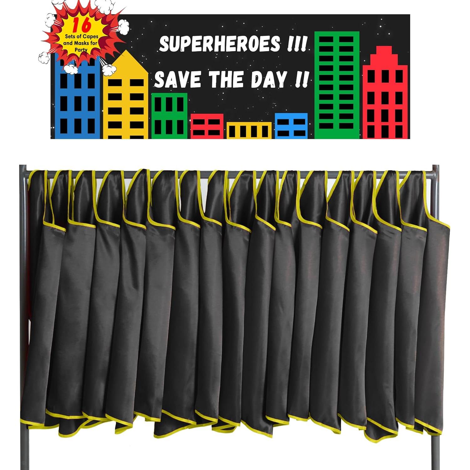 Conjunto de Capas y Máscaras de Superhéroe D.Q.Z 16 Piezas