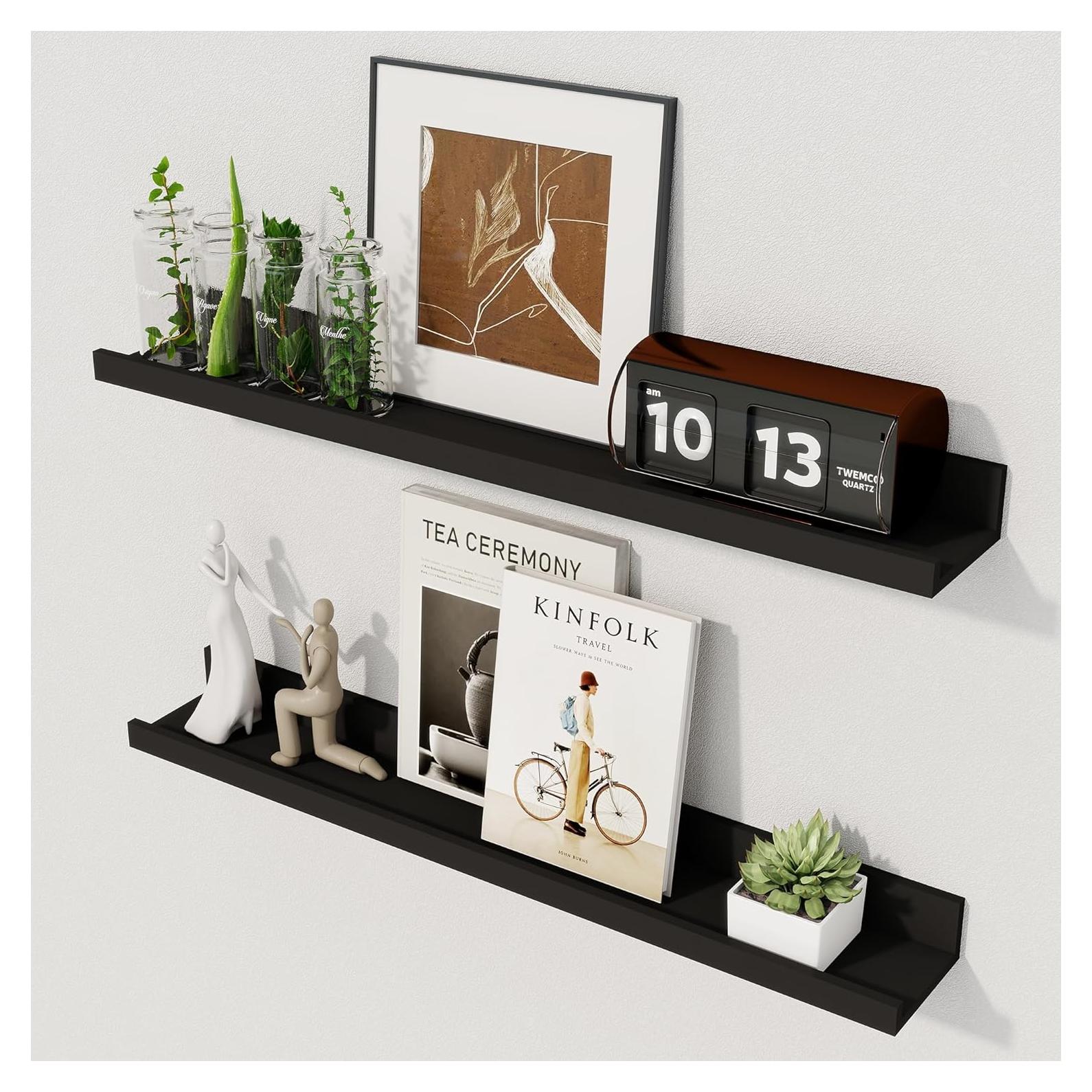 Estantes Flotantes Axeman 60.96 cm Set de 2 Negros con Labio