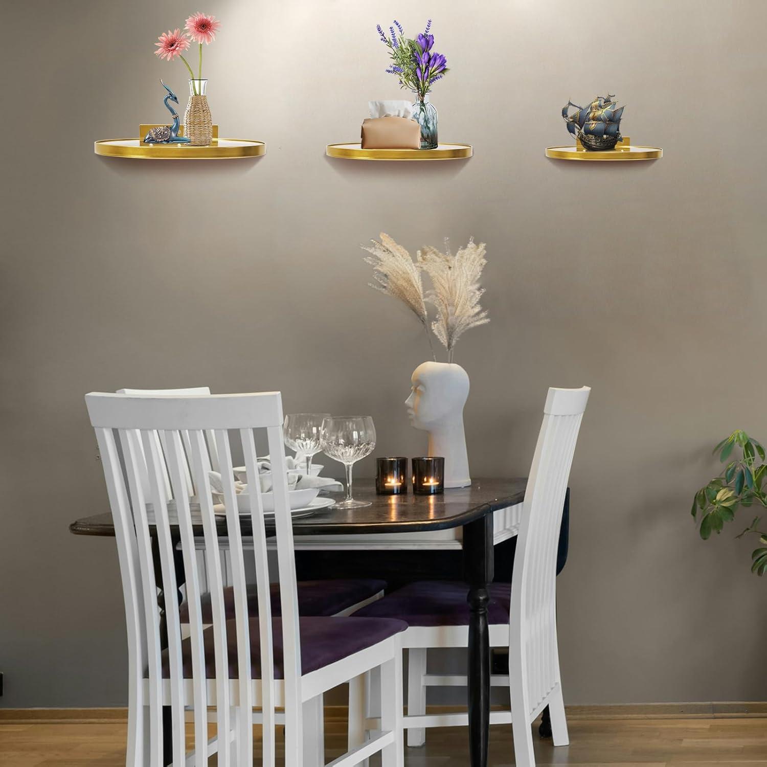 Estantes Flotantes Cityelf Juego de 3 Dorados 20.32cm