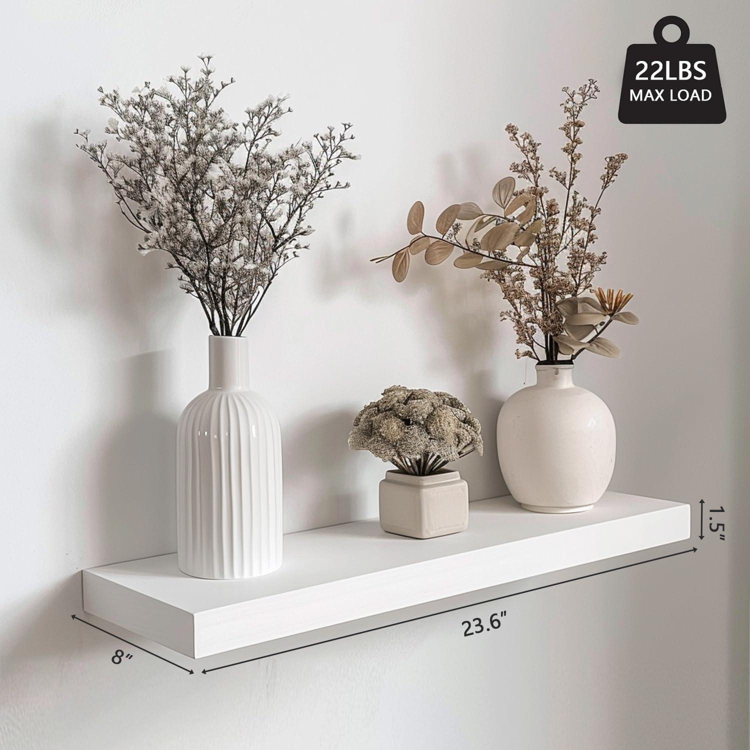 Estantes Flotantes Blancos Inhabit Union 61cm - Juego de 2