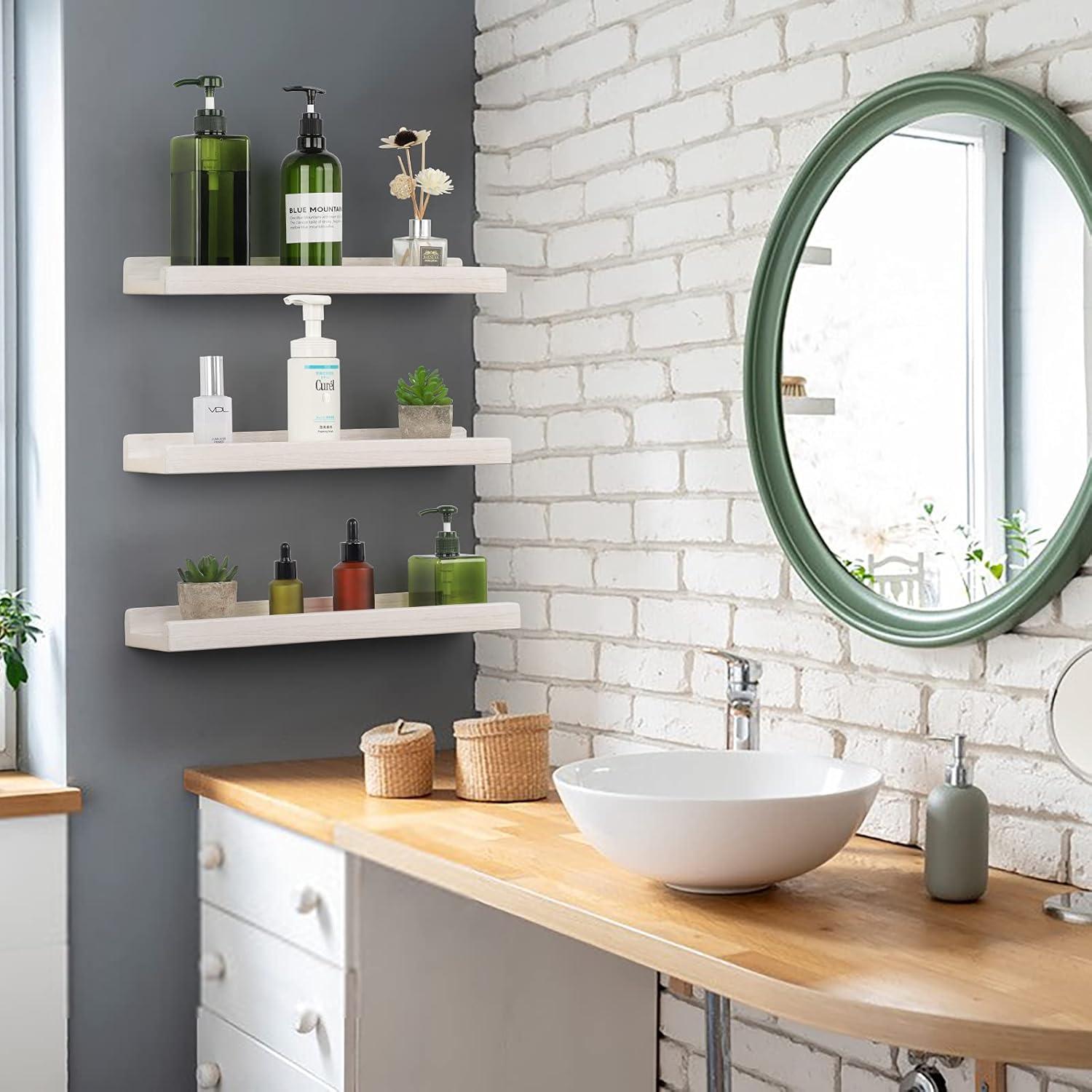 Estanterías Flotantes Emfogo de Madera Rústica 3 Unidades 42.9 cm