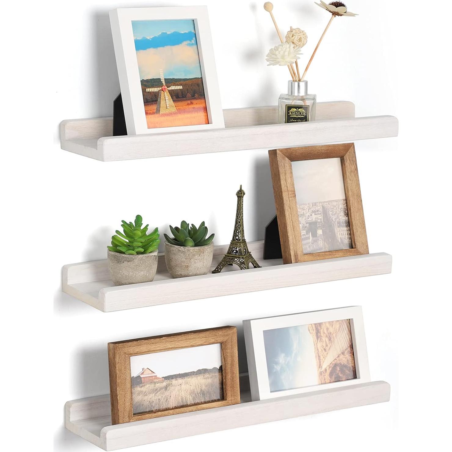 Estanterías Flotantes Emfogo de Madera Rústica 3 Unidades 42.9 cm