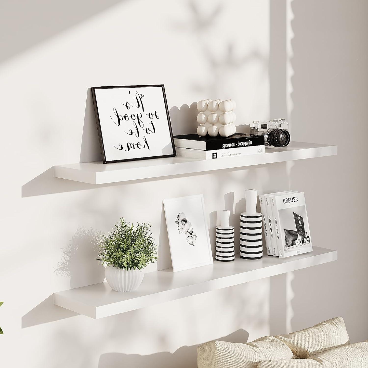 Juego de 2 Estantes Flotantes LitaEther 90.2 cm Blanco