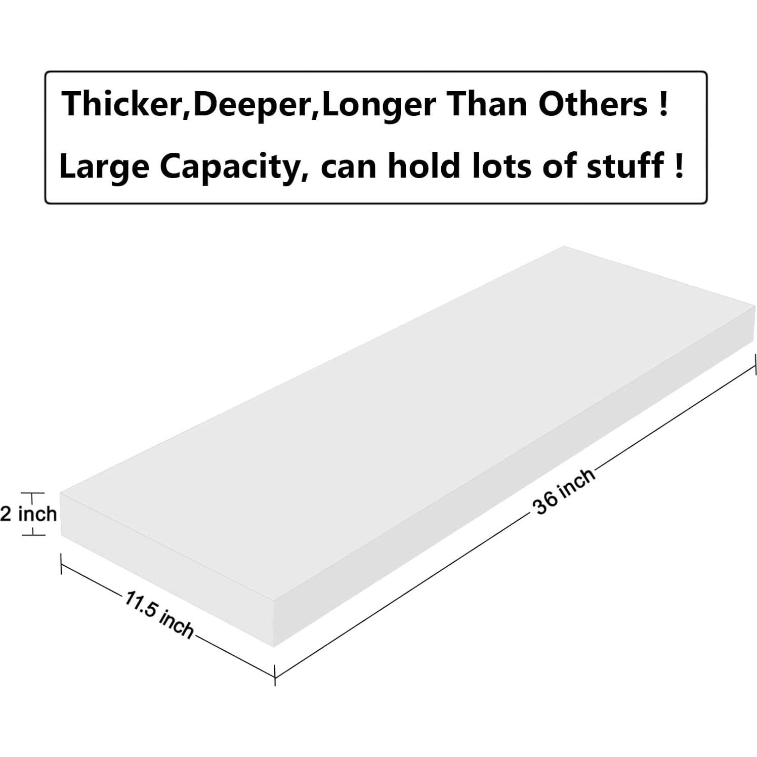 Juego de 2 Estantes Flotantes LitaEther 90.2 cm Blanco