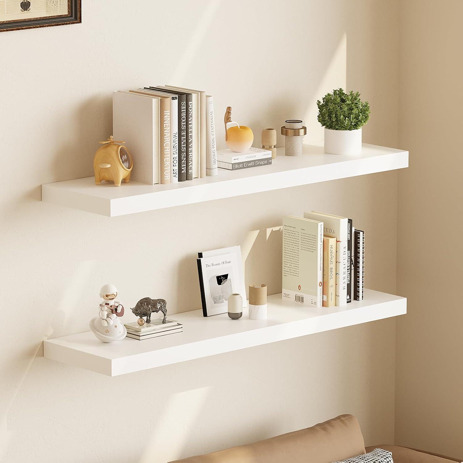 Juego de 2 Estantes Flotantes LitaEther 90.2 cm Blanco