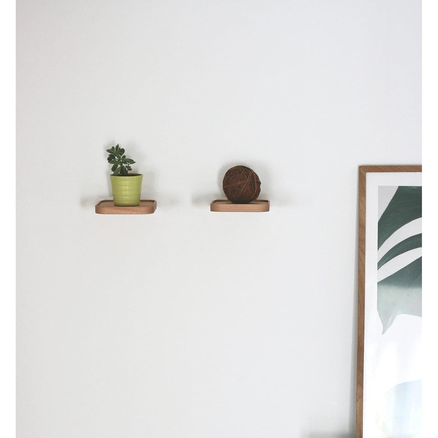 Estantes Flotantes de Madera Haya Anaan 12x12 cm - Juego de 2