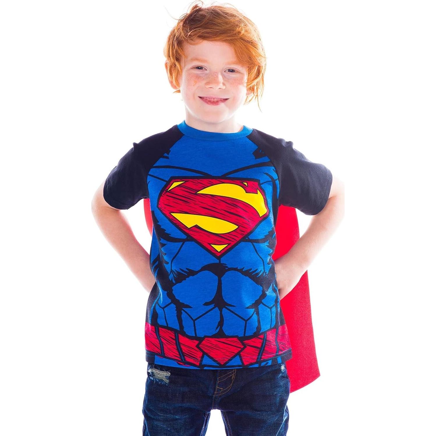 Camiseta y Capa DC Comics Liga de la Justicia para Niños