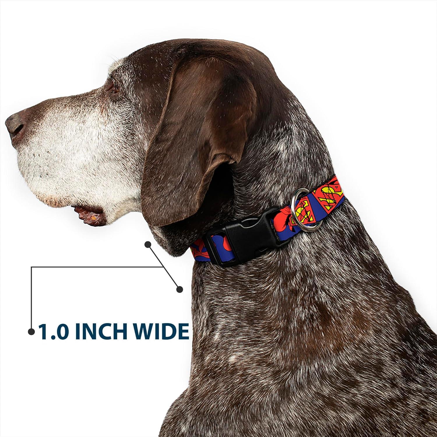 Collar de Perro Buckle-Down Superman 2.54 cm Ajustable Pequeño