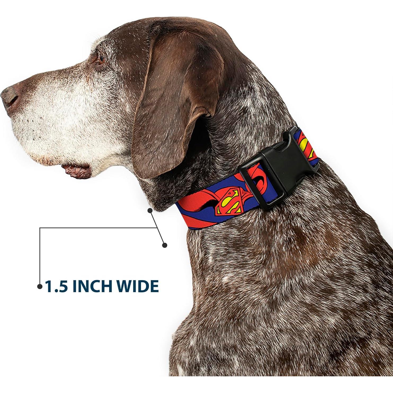 Collar de Perro Buckle-Down Superman 2.54 cm Ajustable Pequeño