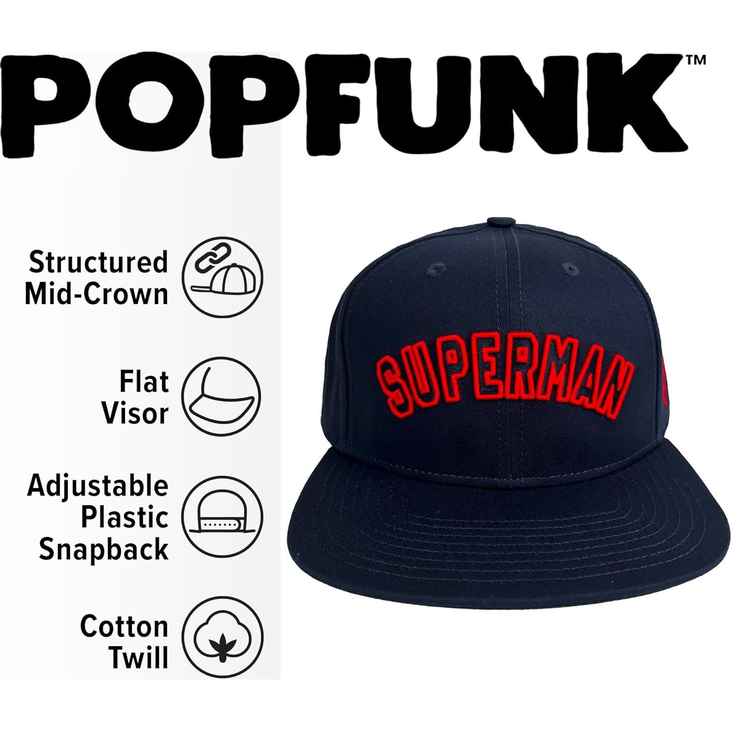 Gorra Estructurada Superman 6 Paneles Visera Plana Unisex