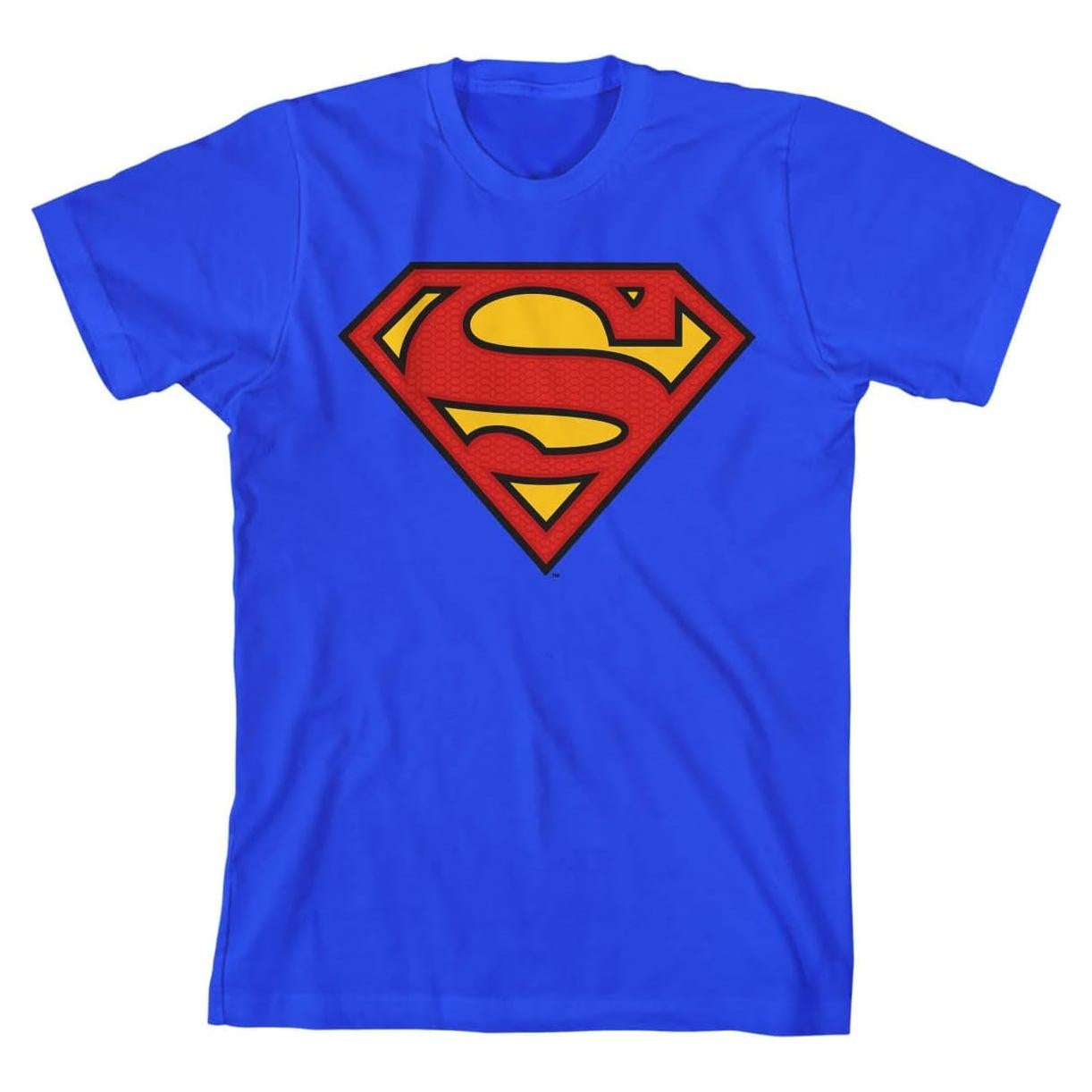 Camiseta Superman Azul Real para Niños Manga Corta