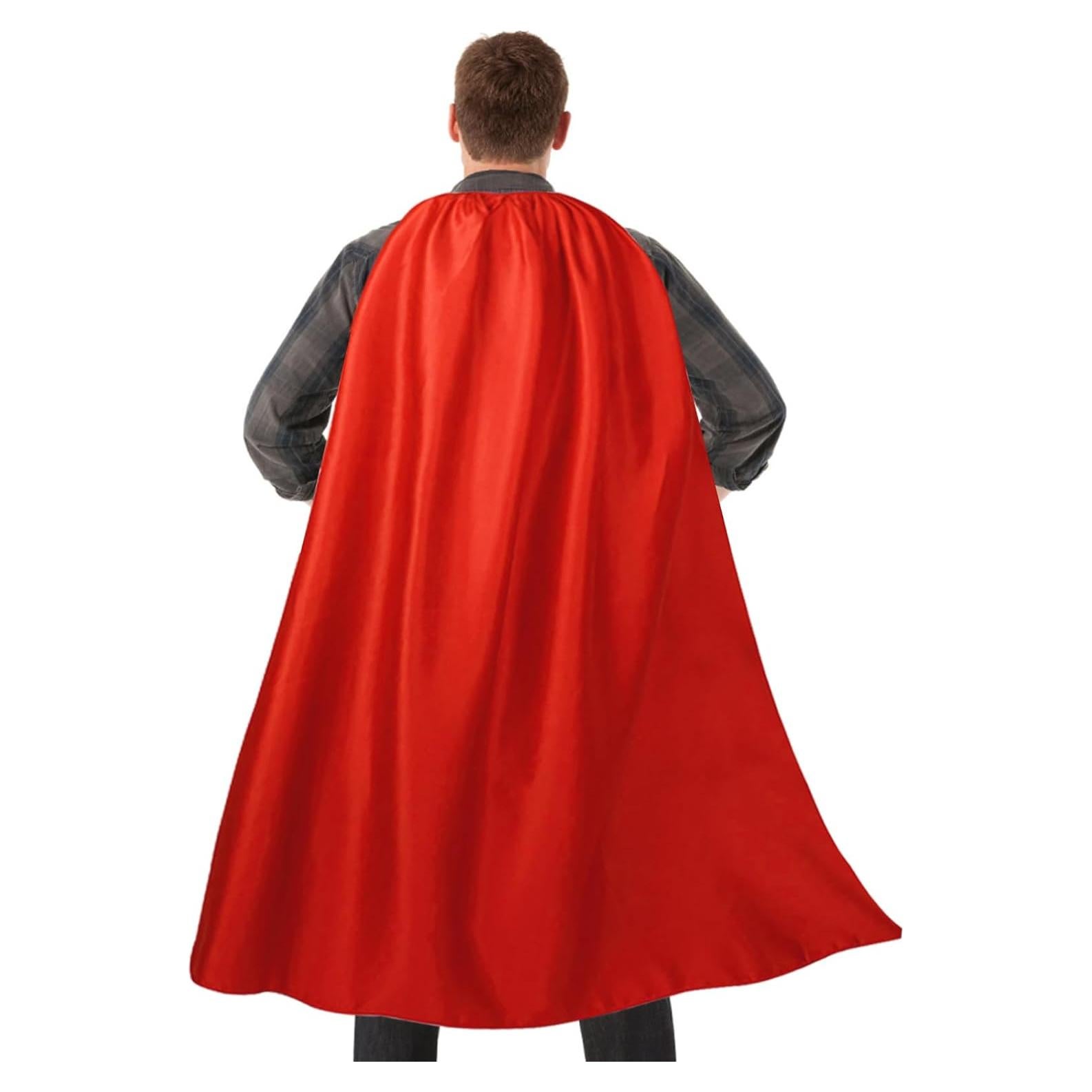 Capa y Máscara de Superhéroe para Adultos 140cm Rojo