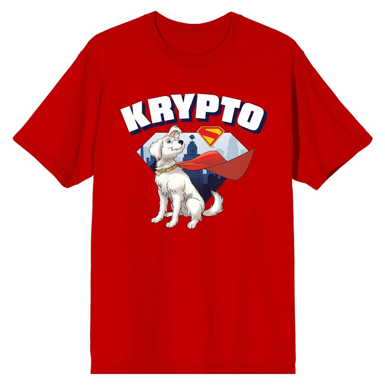 Camiseta Superman 2025 Krypto Adulto Cuello Redondo Roja XL