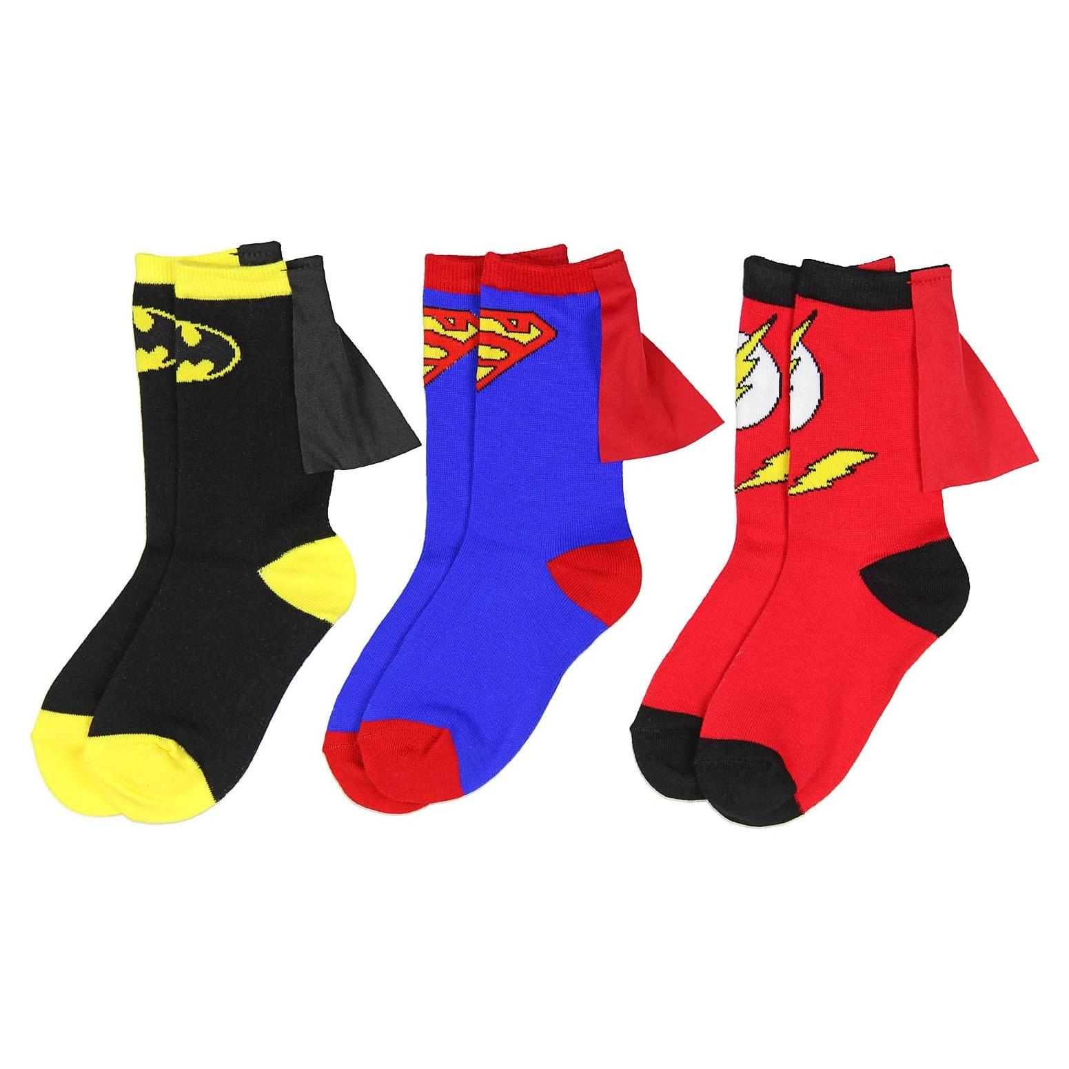 Calcetines Crew para Niños DC Comics con Capa 3 Pack 5-7 Años