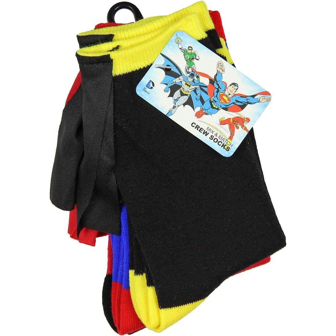 Calcetines Crew para Niños DC Comics con Capa 3 Pack 5-7 Años