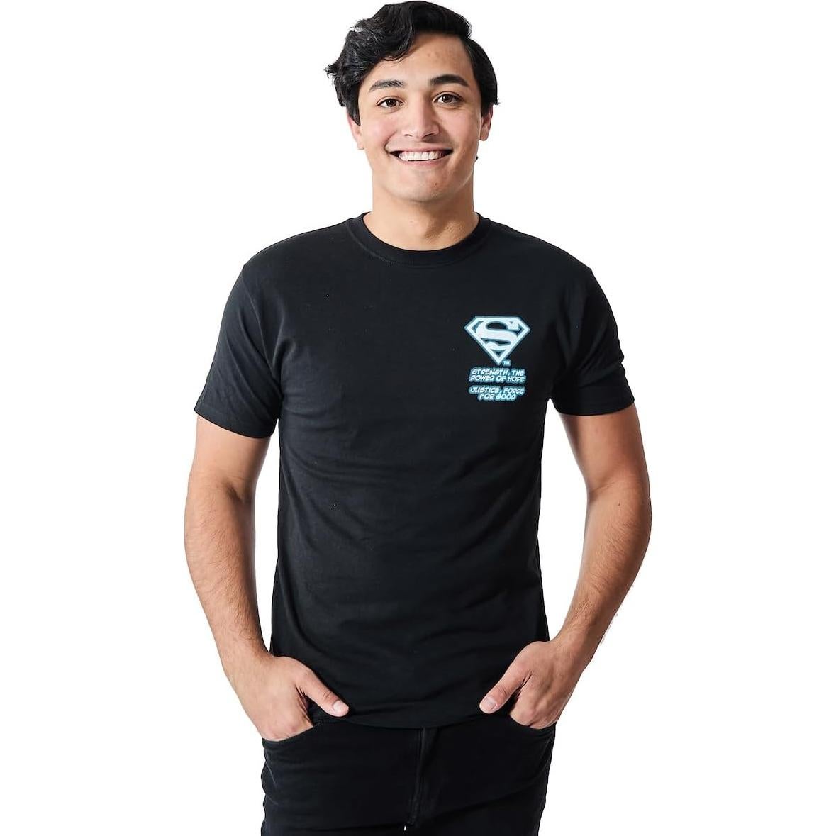 Camiseta Superman Oversized Negra Bioworld Hombre XX-Large