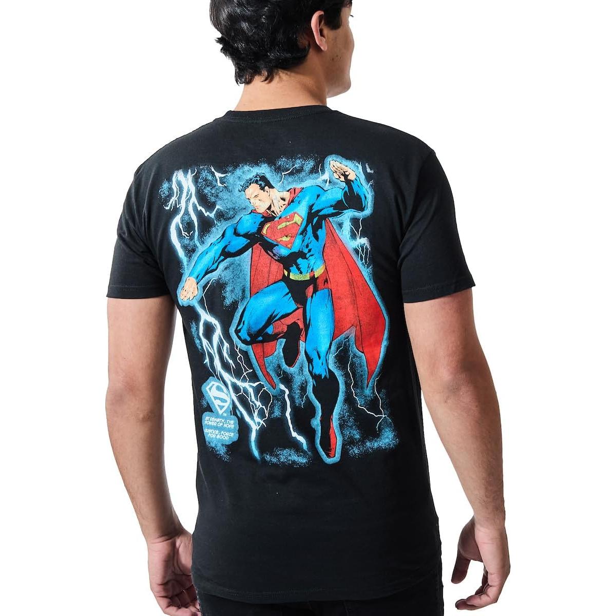 Camiseta Superman Oversized Negra Bioworld Hombre XX-Large