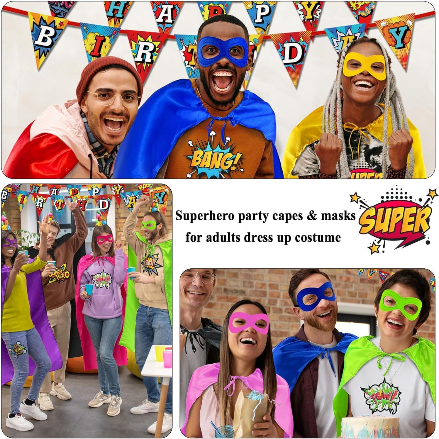 Disfraz de Superhéroe Adulto - 7 Capas y Máscaras Multicolor
