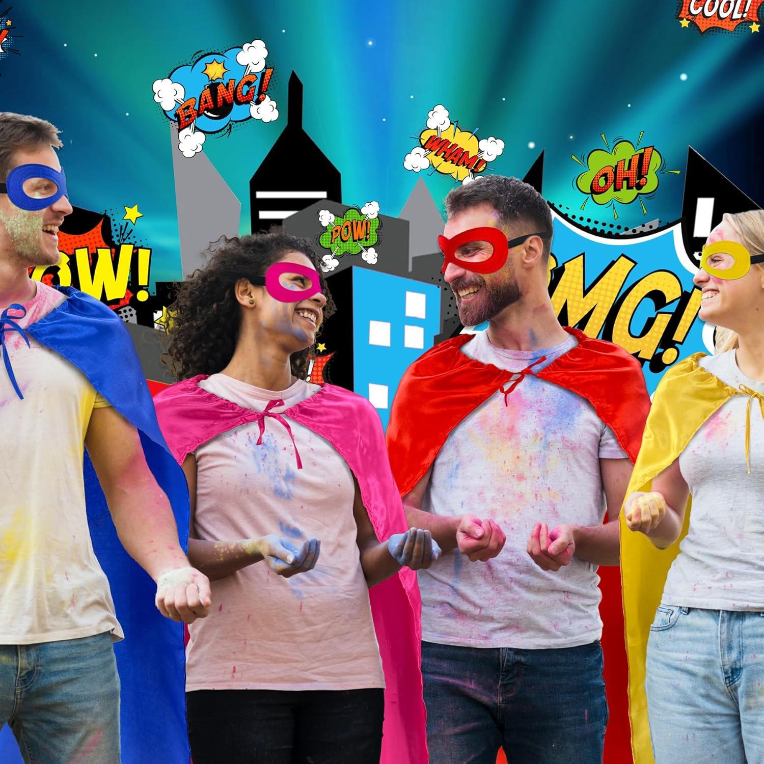 Disfraz de Superhéroe Adulto - 7 Capas y Máscaras Multicolor