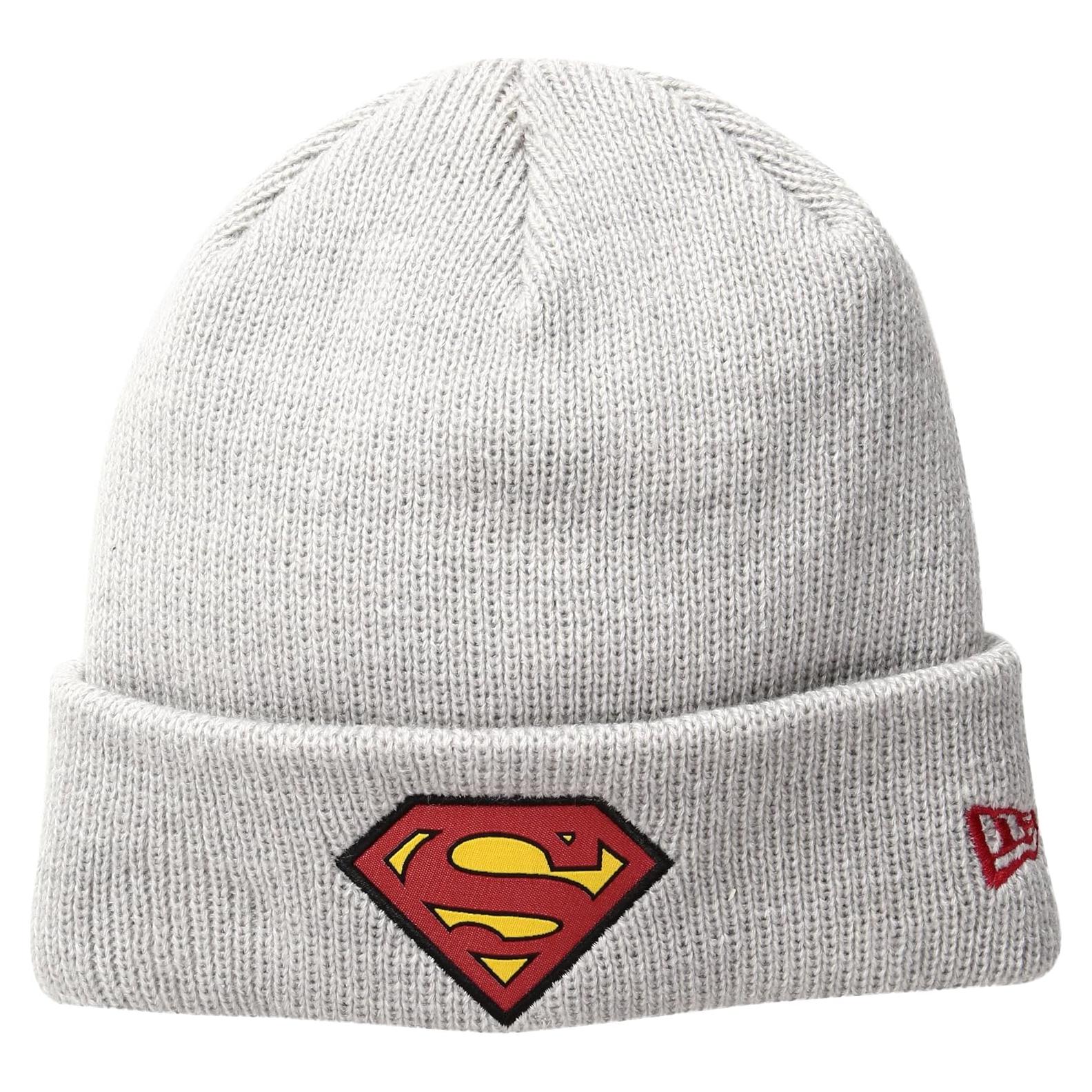 Gorro de punto con puño New Era Superman gris jaspeado