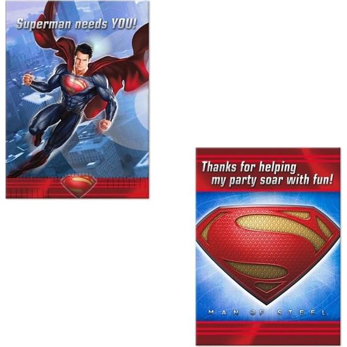 Suministros Fiesta Cumpleaños Superman 16 Platos Vasos Servilletas