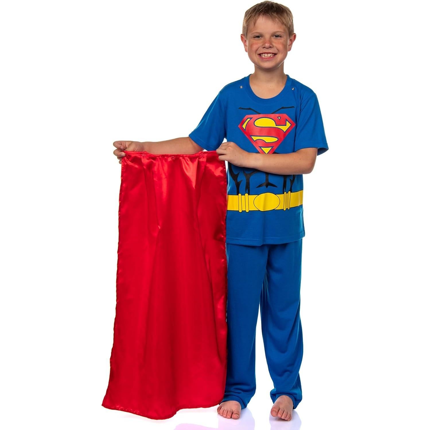Pijamas Superman Intimo para Niños con Capa Desmontable