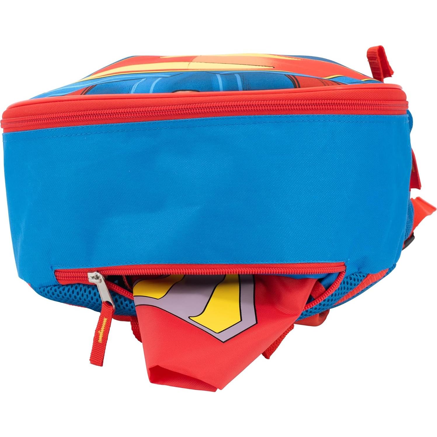 Set de Mochila Escolar Superman 2 Piezas 40.64 cm con Capa