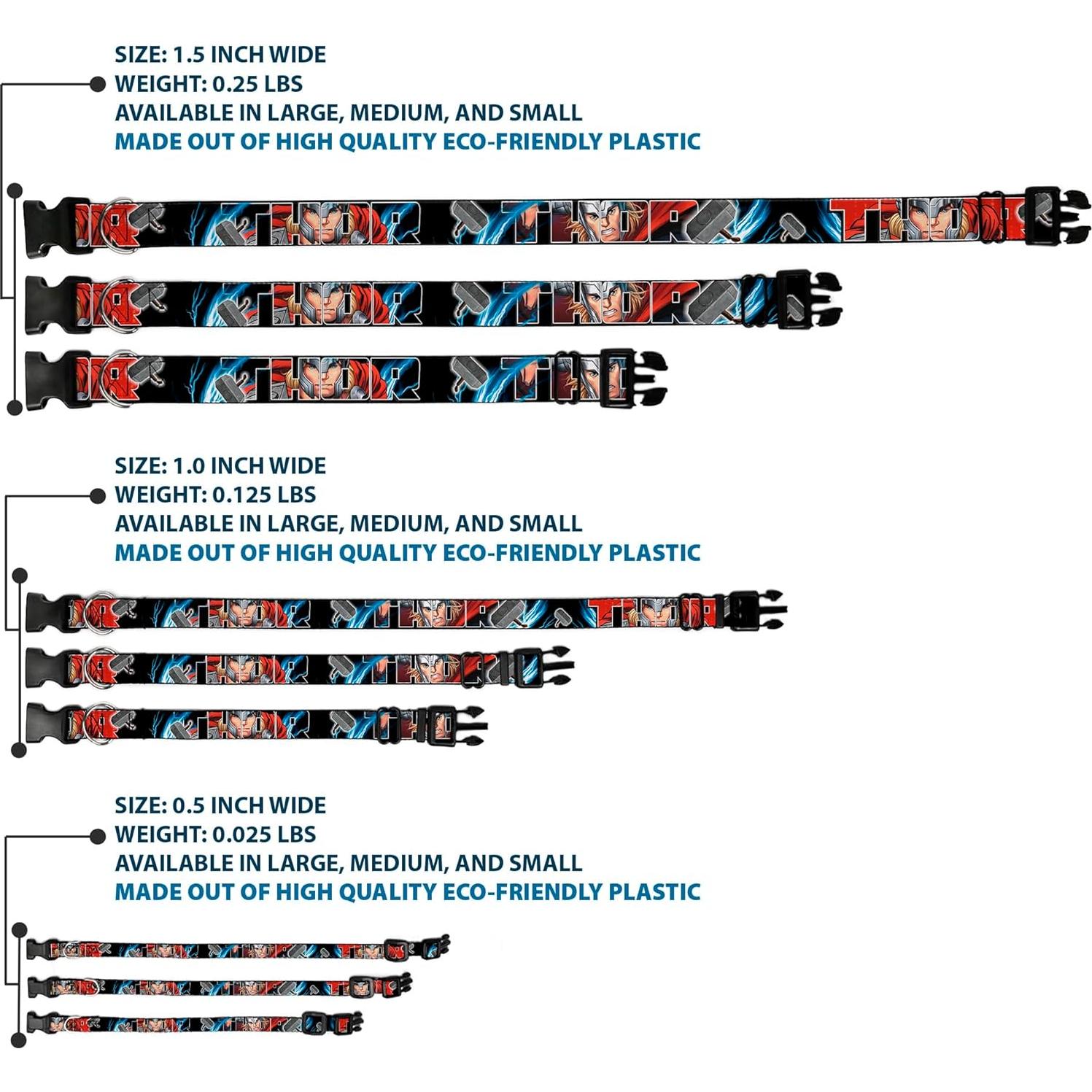 Collar de Perro Buckle-Down Thor 1.27 cm Ajustable 20-30 cm