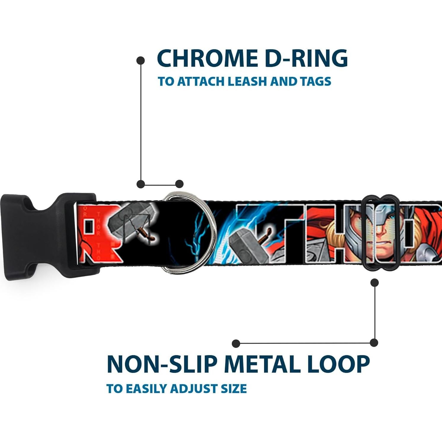 Collar de Perro Buckle-Down Thor 1.27 cm Ajustable 20-30 cm