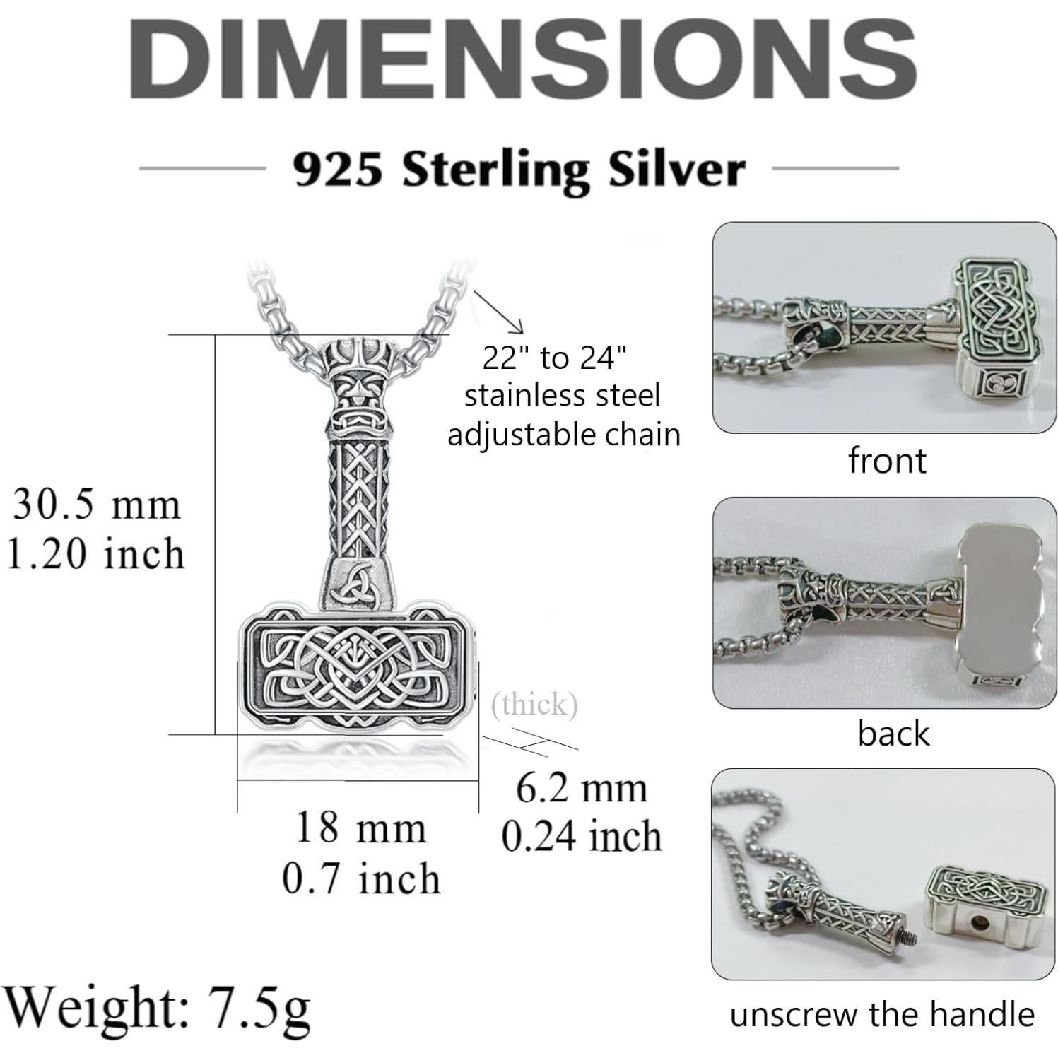 Collar de urna para cenizas SIMONLY de plata esterlina 925