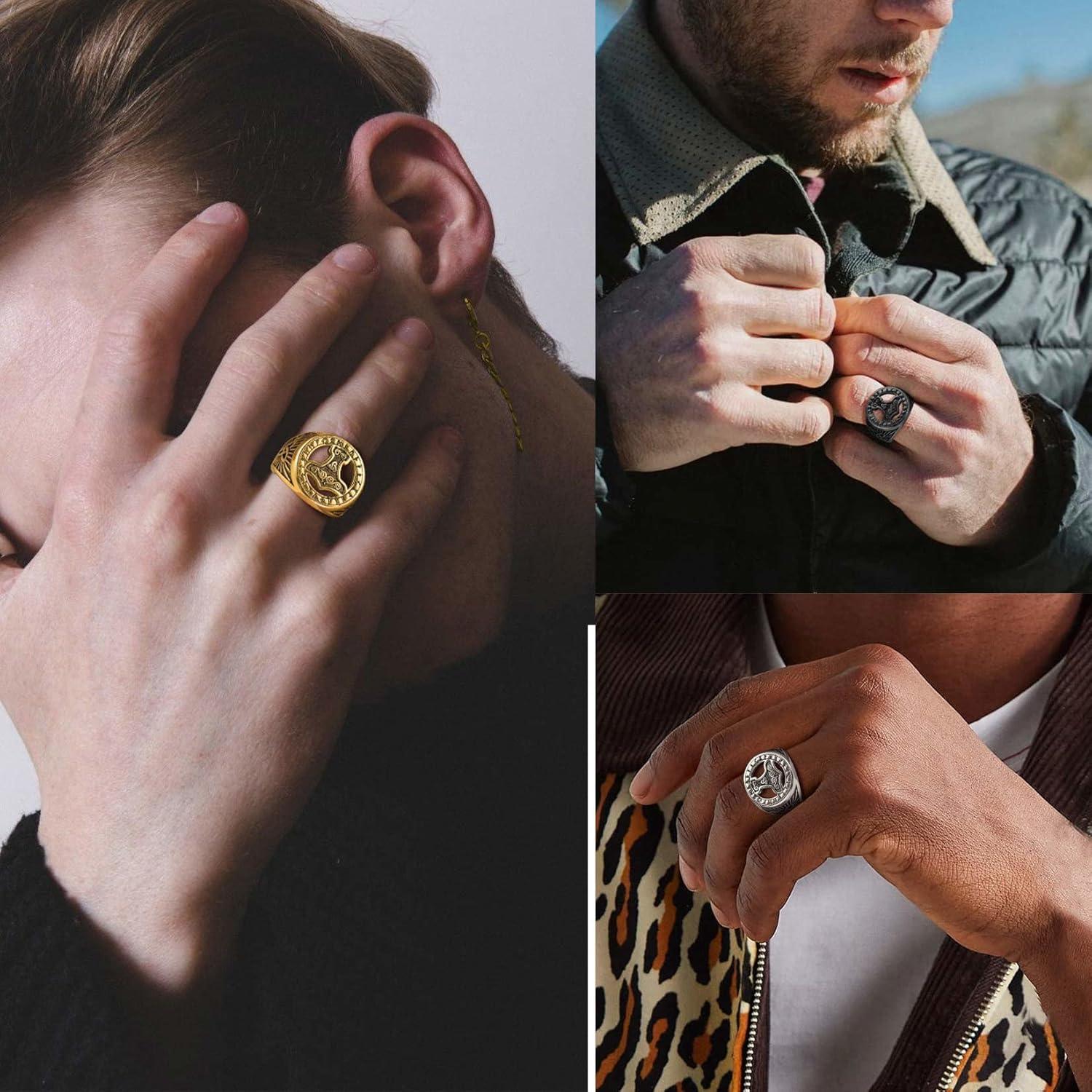 Anillo Viking Celta Martillo de Thor ChainsProMax Acero 07-14