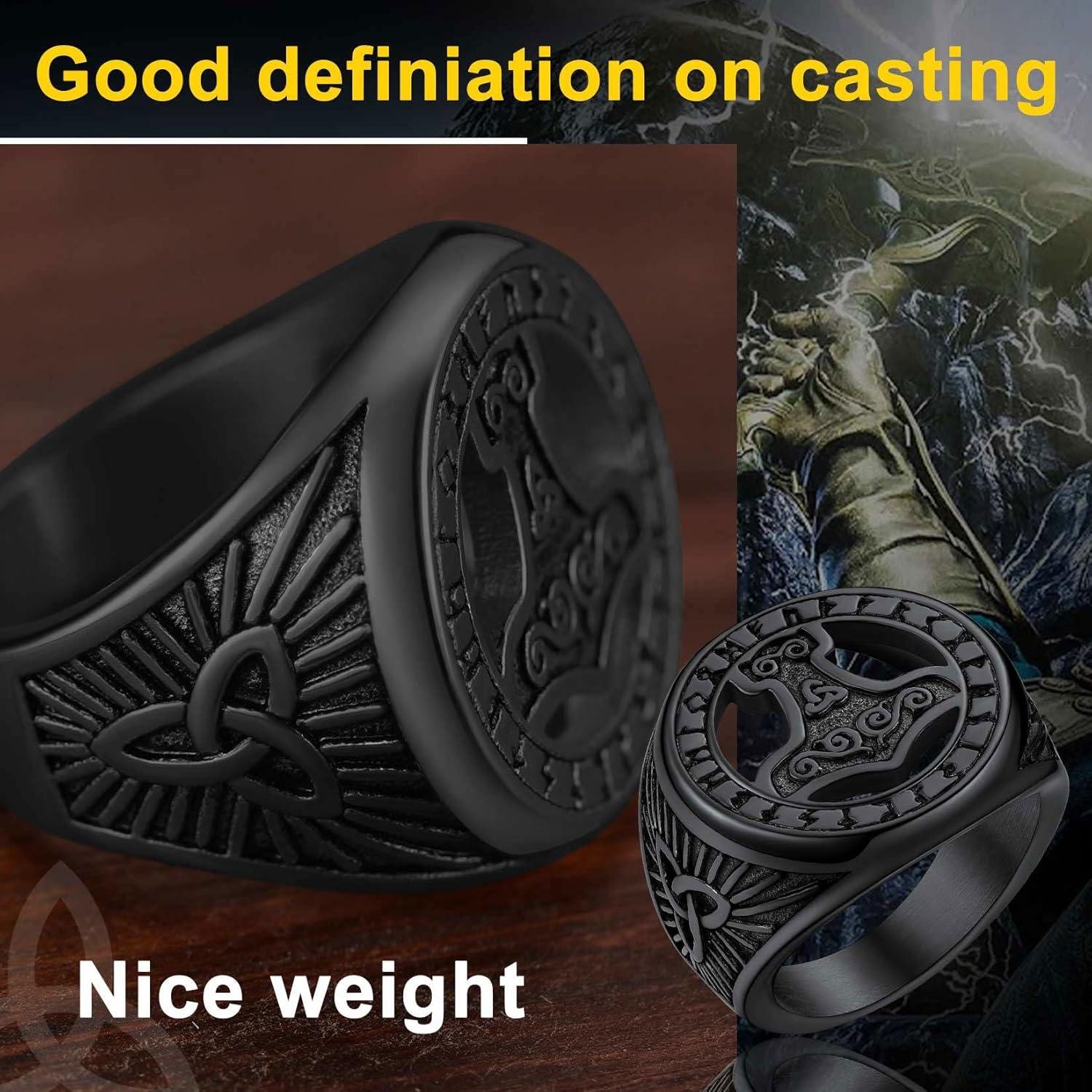 Anillo Viking Celta Martillo de Thor ChainsProMax Acero 07-14