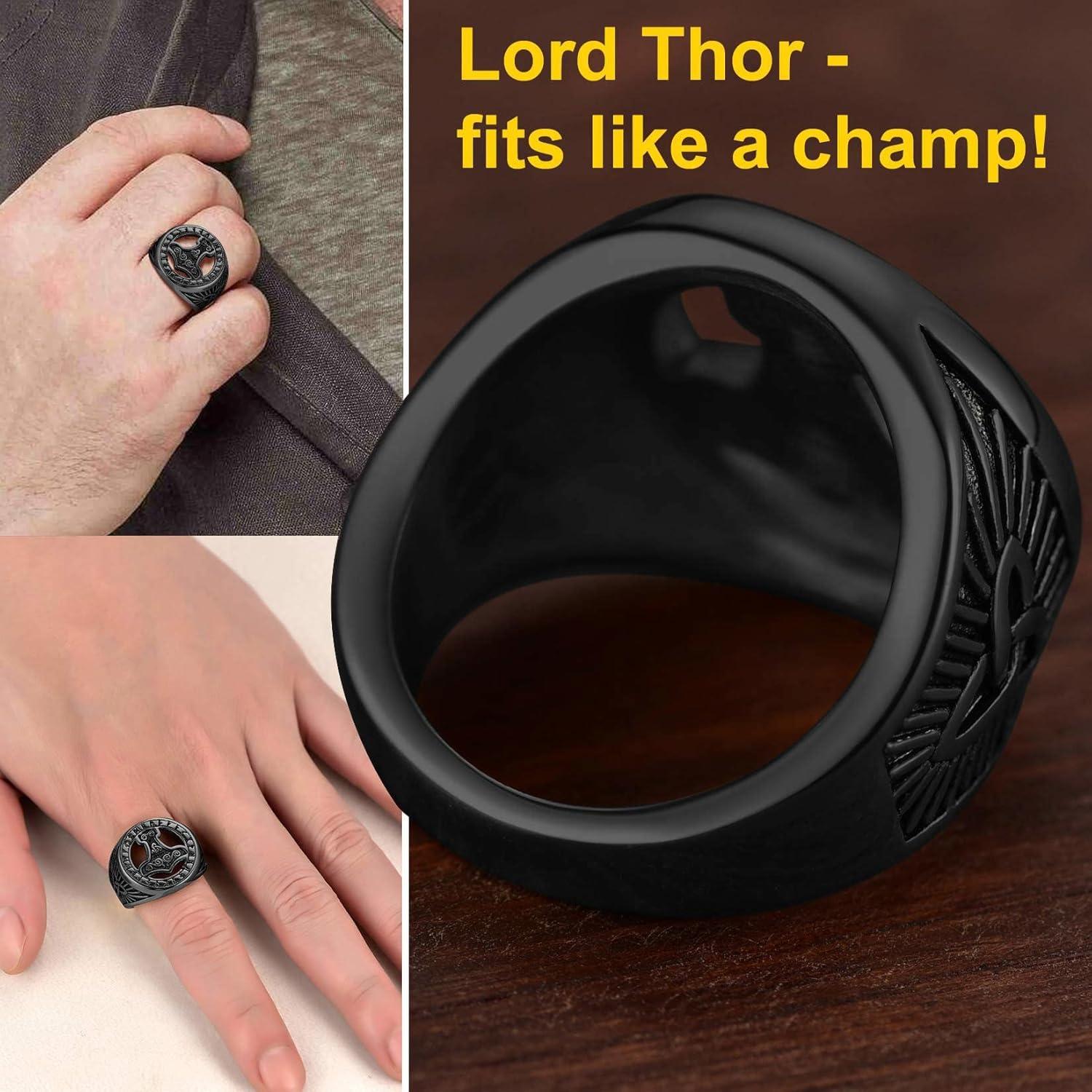 Anillo Viking Celta Martillo de Thor ChainsProMax Acero 07-14