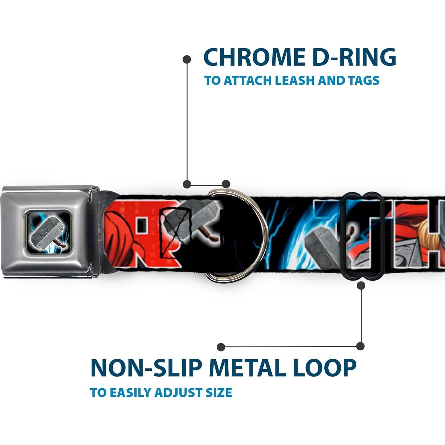 Collar de Perro Buckle-Down Thor 2.5cm Ancho 23-38cm Ajustable