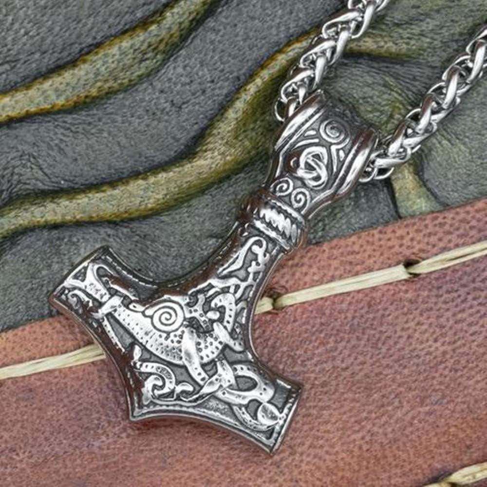 Collar Vikingos Mjolnir Thor - Colgante Acero Inoxidable 58 cm