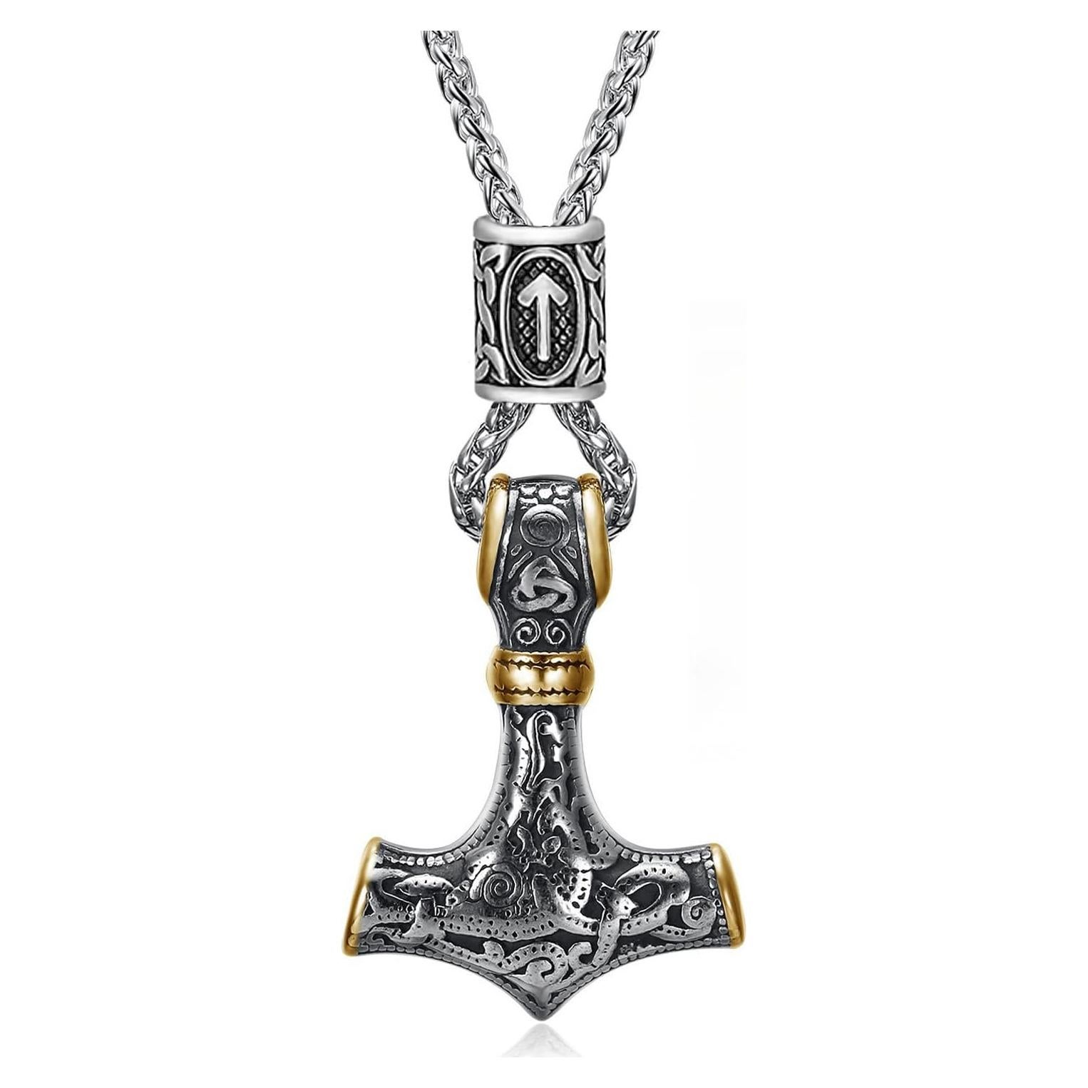 Collar Vikingo Martillo de Thor Mjolnir Acero Inoxidable