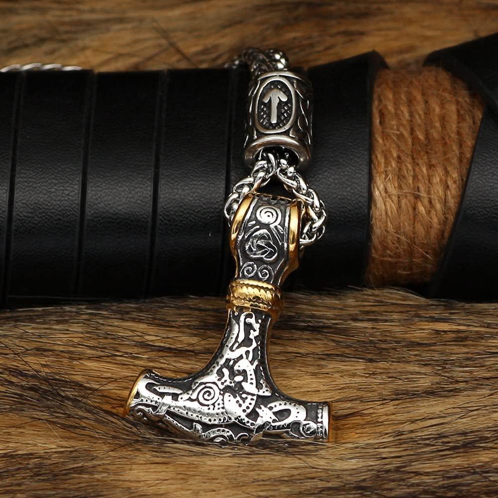 Collar Vikingo Martillo de Thor Mjolnir Acero Inoxidable