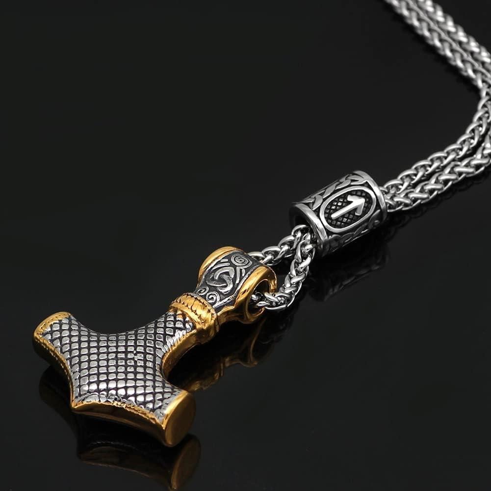 Collar Vikingo Martillo de Thor Mjolnir Acero Inoxidable