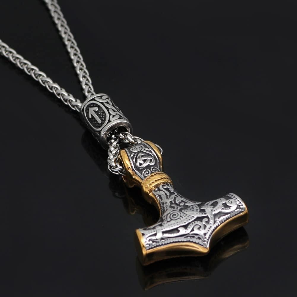 Collar Vikingo Martillo de Thor Mjolnir Acero Inoxidable