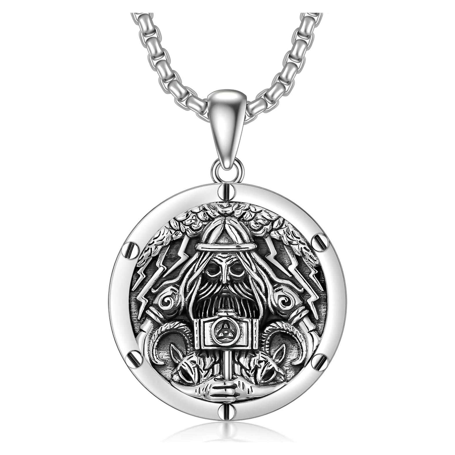 Collar de Plata de Ley 925 Seiyang Viking 56 cm Hipoalergénico