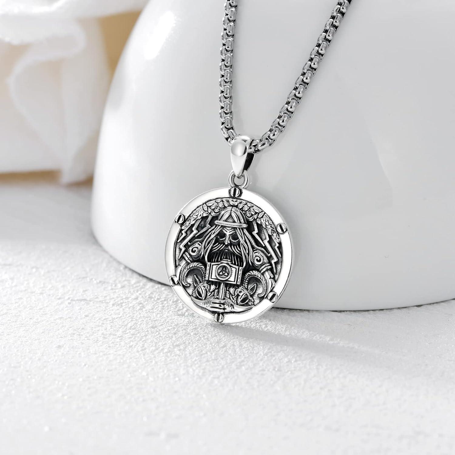 Collar de Plata de Ley 925 Seiyang Viking 56 cm Hipoalergénico