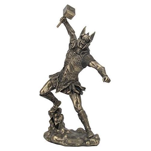 Estatua de Thor Dios Nórdico en Bronce Fundido 31.4 cm